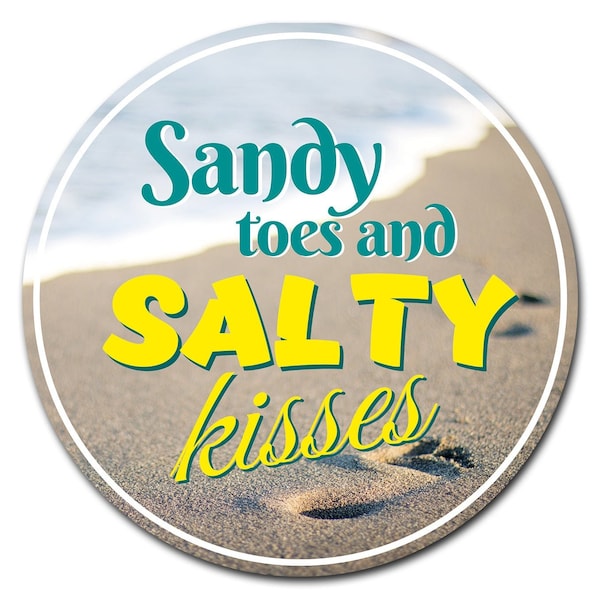 Sandy Toes And Salty Circle Vinyl Laminated Decal